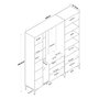 Hanah Home EA131 - 2801 Recibidor de Entrada Nogal y Blanco 180x198.6x37.5cm Mueble Organizador para Hogar